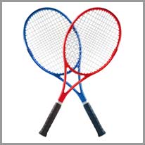 la raqueta de tennis